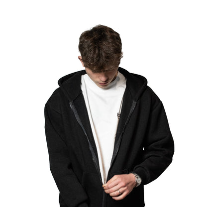 Basic Black Zip Hoodie.