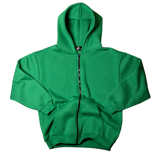 Basic Green Zip Hoodie.