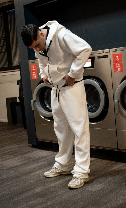 Basic White Zip Hoodie.