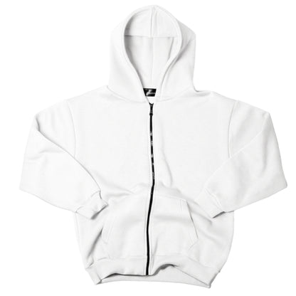 Basic White Zip Hoodie.