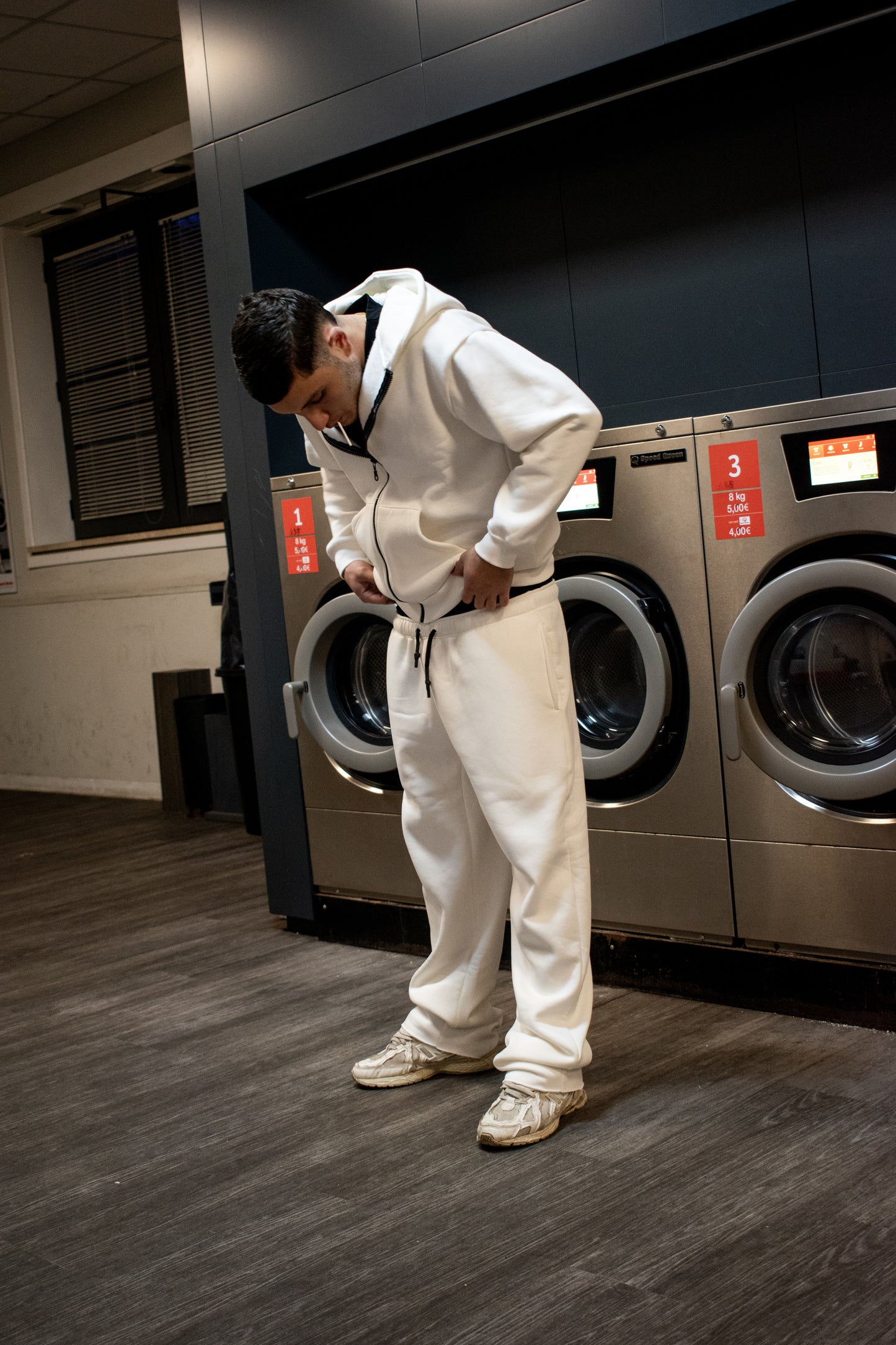 Basic White Zip Hoodie.